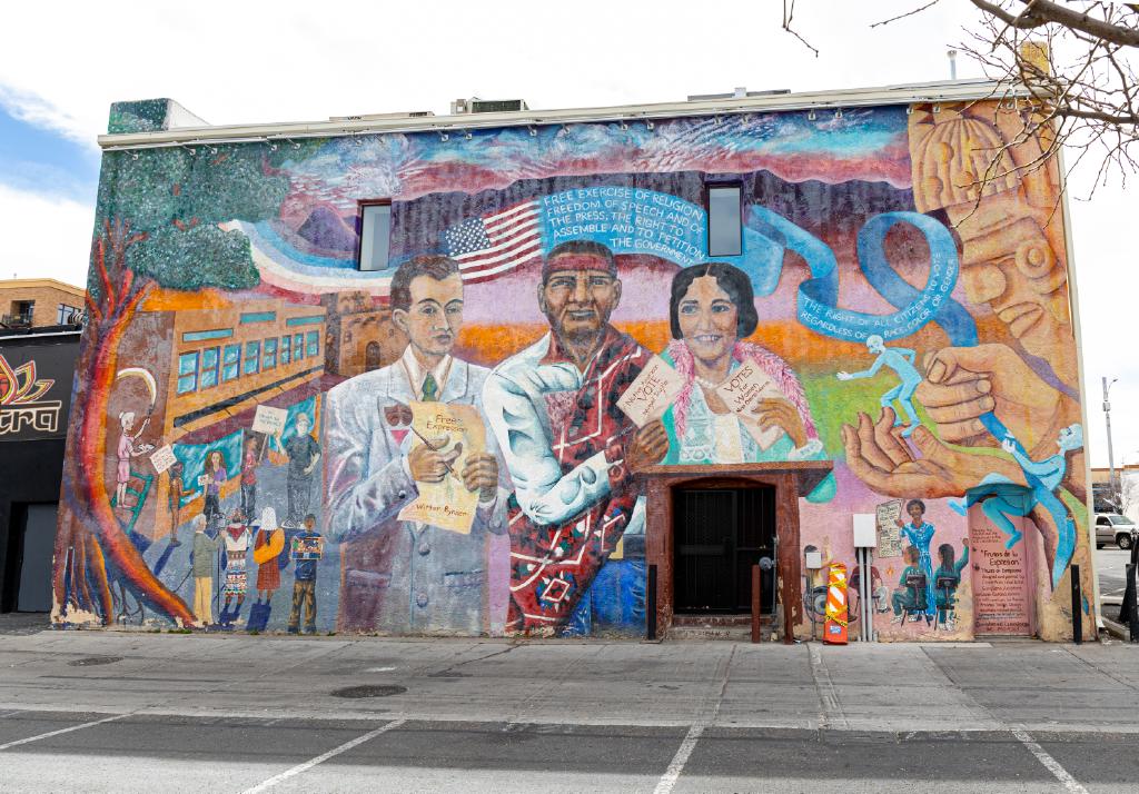 Mural in Downtown Albuquerque depicting New Mexicans